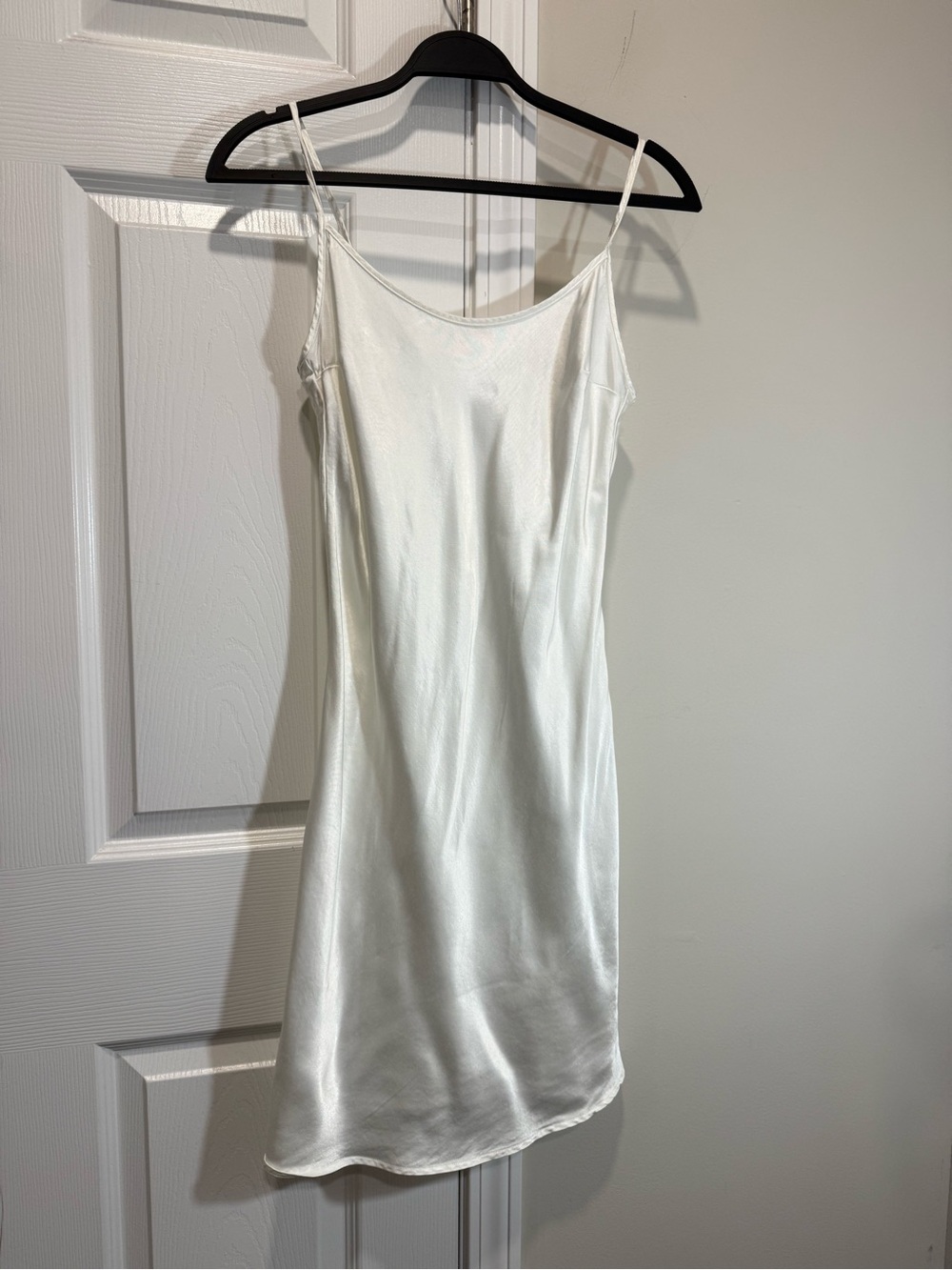 Bella Notte Lingerie White Satin Rayon Slip Dress XS Y2K Made in San Francisco